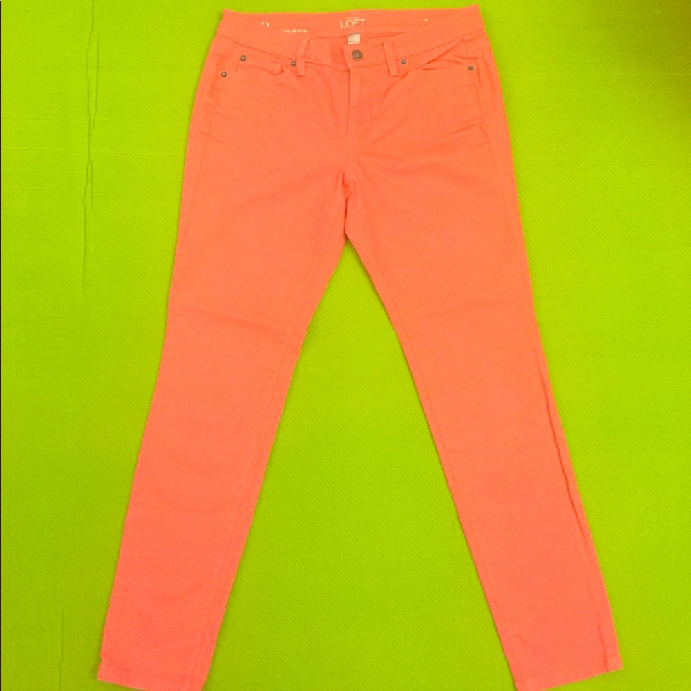 Ann Taylor modern skinny  orange jeans