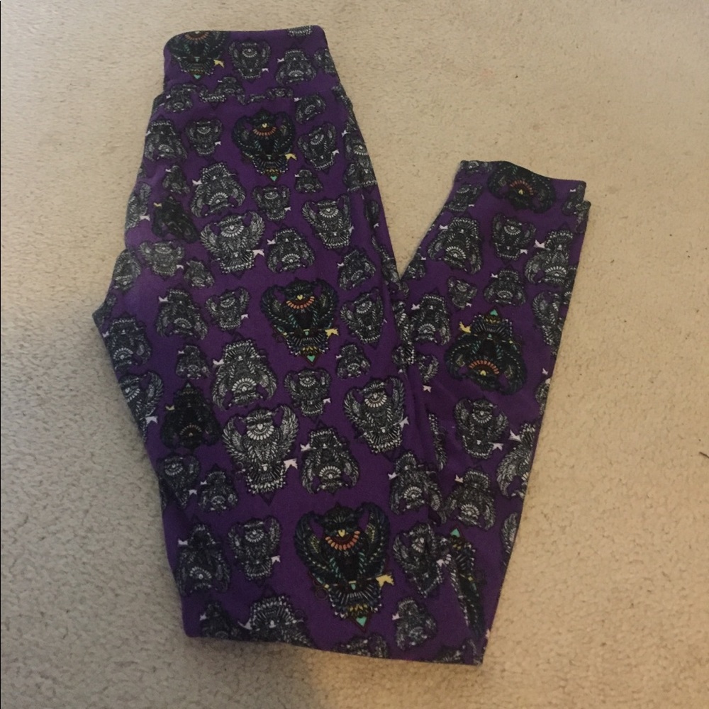 Lularoe purple owl printed os leggings