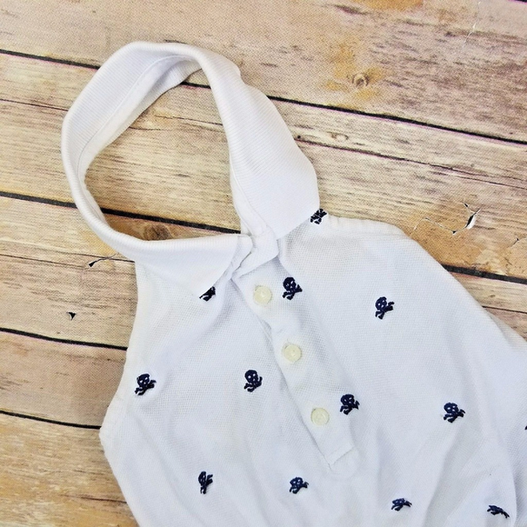 Ralph Lauren Romper 4T Embroidered Skulls Collared - Picture 5 of 7
