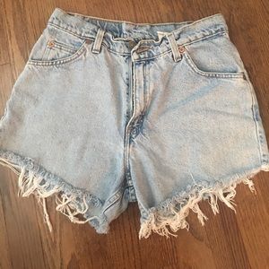 Levi high waisted jean shorts