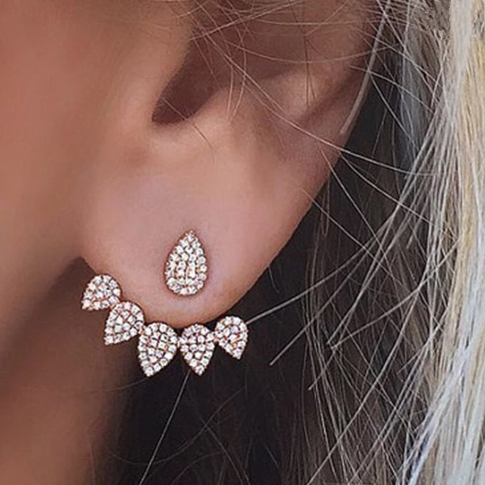 Unique crystal drop earrings