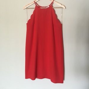 Francesca's Red Scalloped Dress