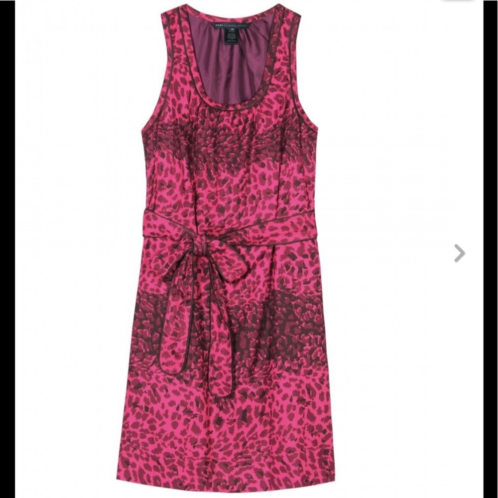 Marc by Marc Jacobs Pink Leopard Print Silk Dress