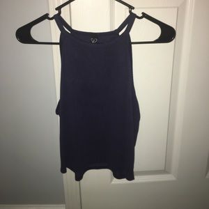 Navy blue suede top