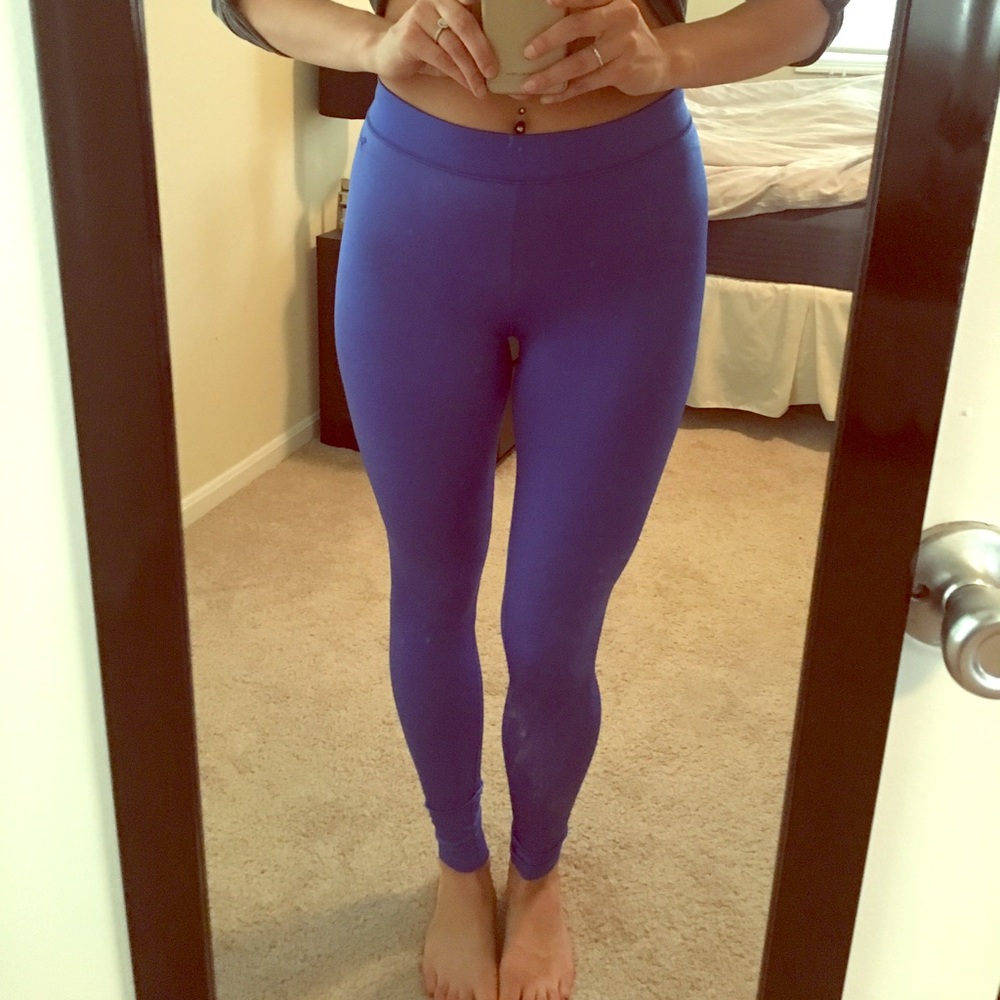 Shiny Blue Leggings Victoria's Secret PINK