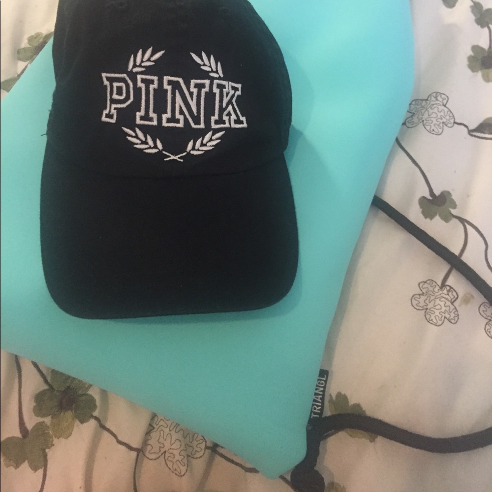 PINK black baseball hat