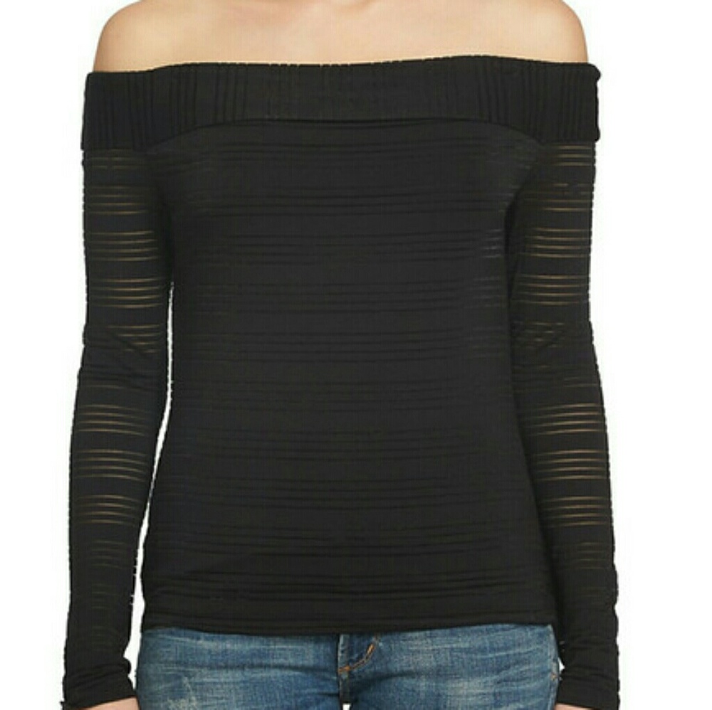 State Off-the-Shoulder Shirt Black  Size L