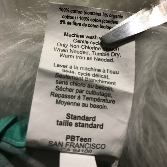 POTTERY BARN TEEN CHEVRON STANDARD SHAM TURQUOISE - Picture 5 of 5