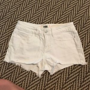 white denim shorts