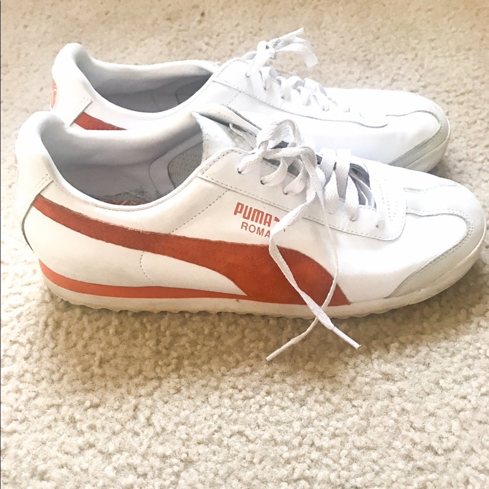 Orange and white Puma Sneakers