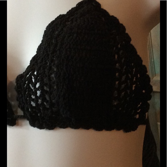 Daisy crochet  black bikini nwot size large - Picture 3 of 6