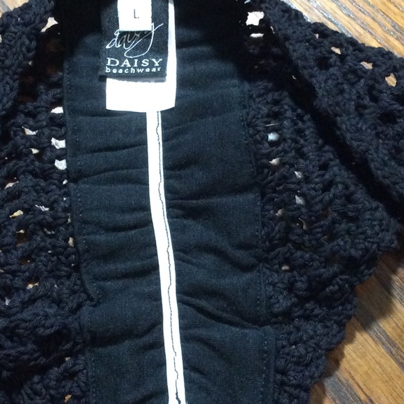 Daisy crochet  black bikini nwot size large - Picture 5 of 6