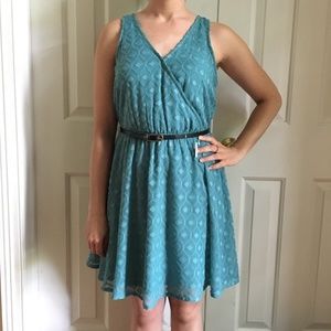 Sleeveless Teal Fit & Flare Dress