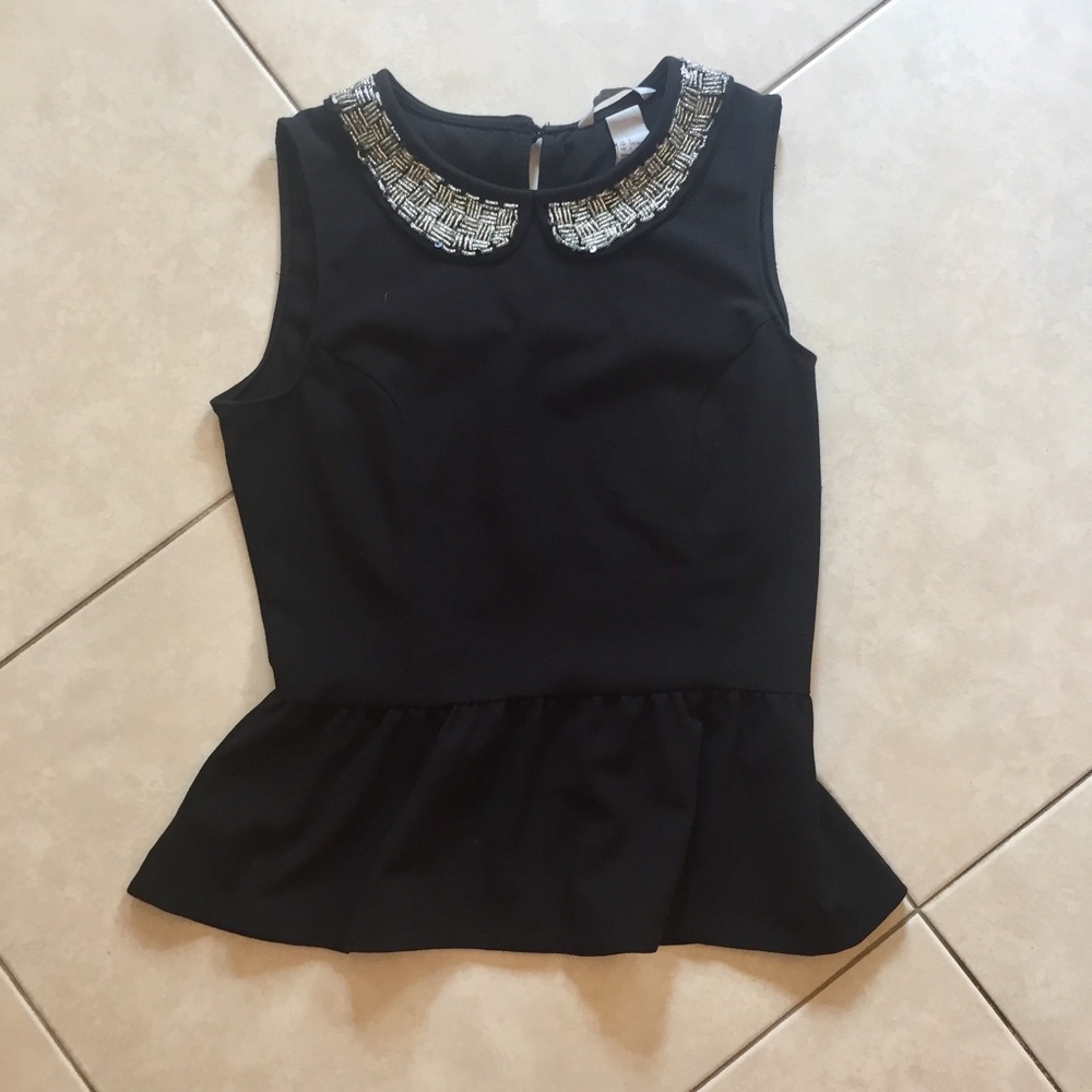 Black peplum top