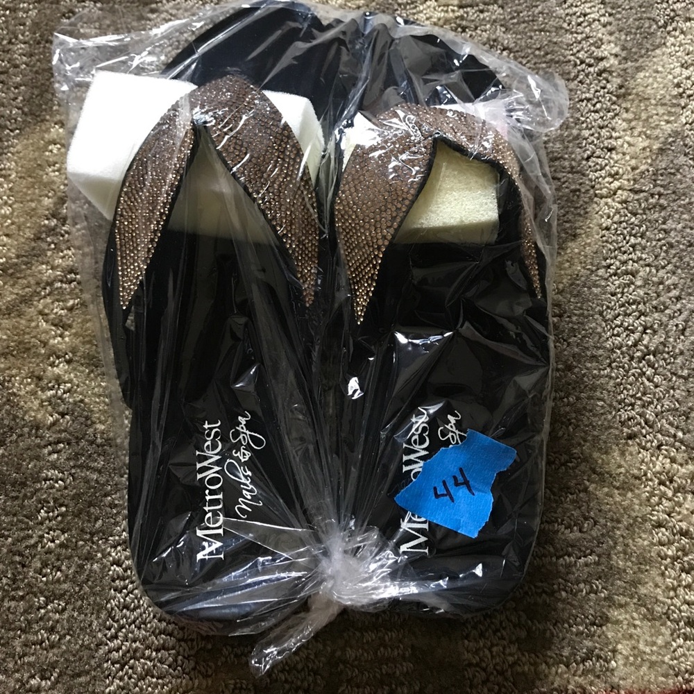 Gold crystal Flip flop