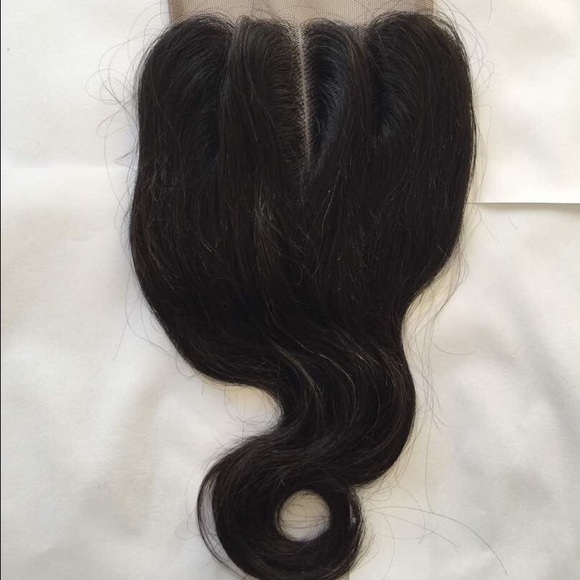 12 inch 3 part Brazilian hair extension closure main image 2