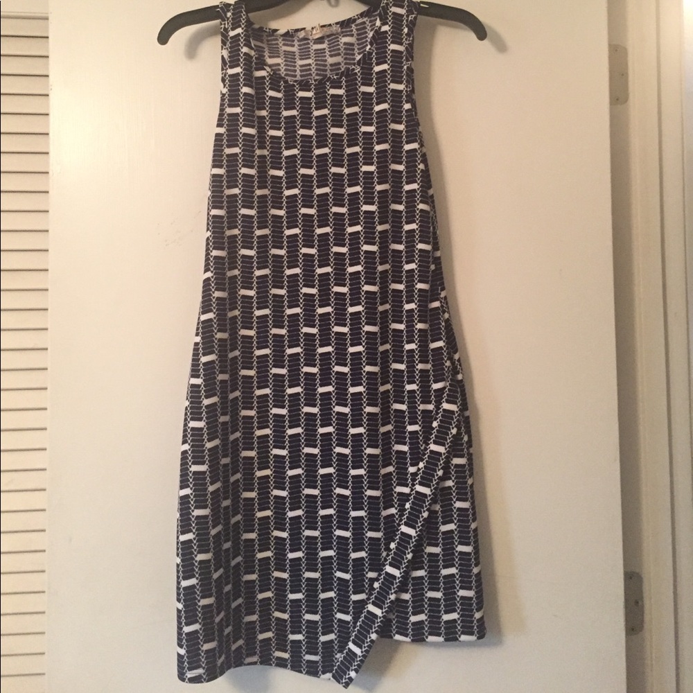 Navy and white form fitting dress