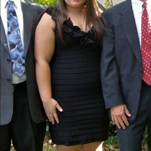 Black ruffled formal dress
