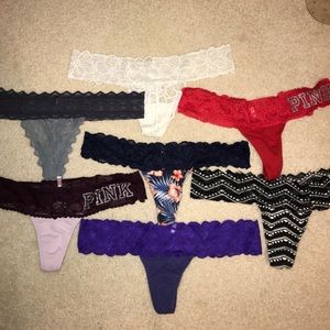 VS PINK lace thongs
