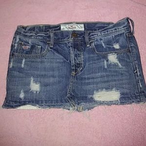Dark blue denim mini skirt