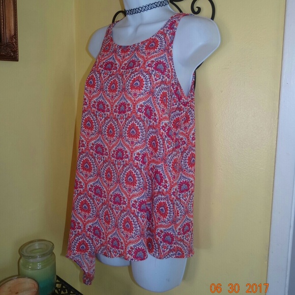 Pink Rose Asymmetrical Top - Picture 2 of 5