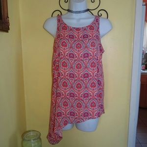 Pink Rose Asymmetrical Top