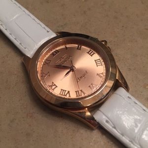 18k Rose Gold Invicta Leather Strap Watch