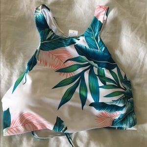 Floral Print Halter Bikini Top