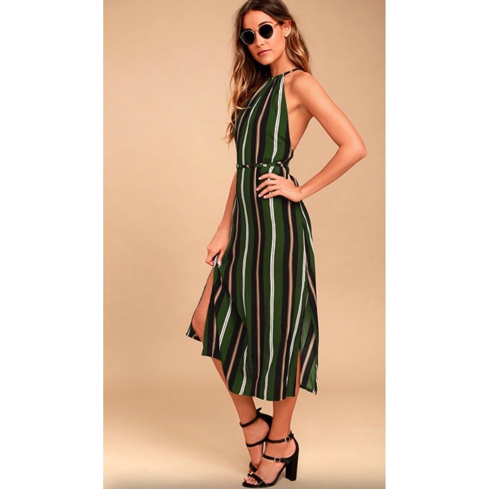 Faithfull the Brand Tuscany Striped Midi Dress