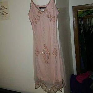 Light pink bohemian beaded dress