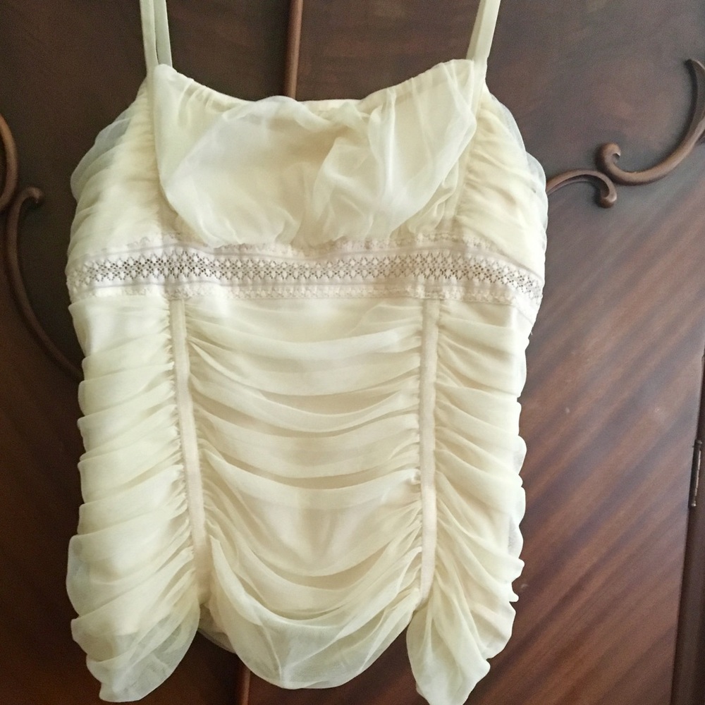Cache Ivory Chiffon Tank Top