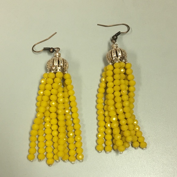 Crystal Tassel Earrings (Handmade) Diff. Colors - Picture 5 of 7