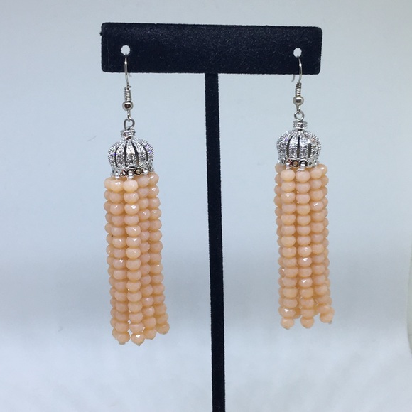 Crystal Tassel Earrings (Handmade) Diff. Colors - Picture 2 of 7