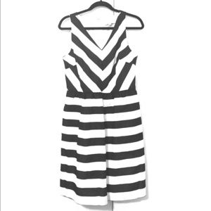 LOFT Black and White Striped Dress 8