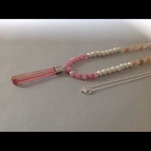 Sterling Quartz Turquoise Gemstone Necklace