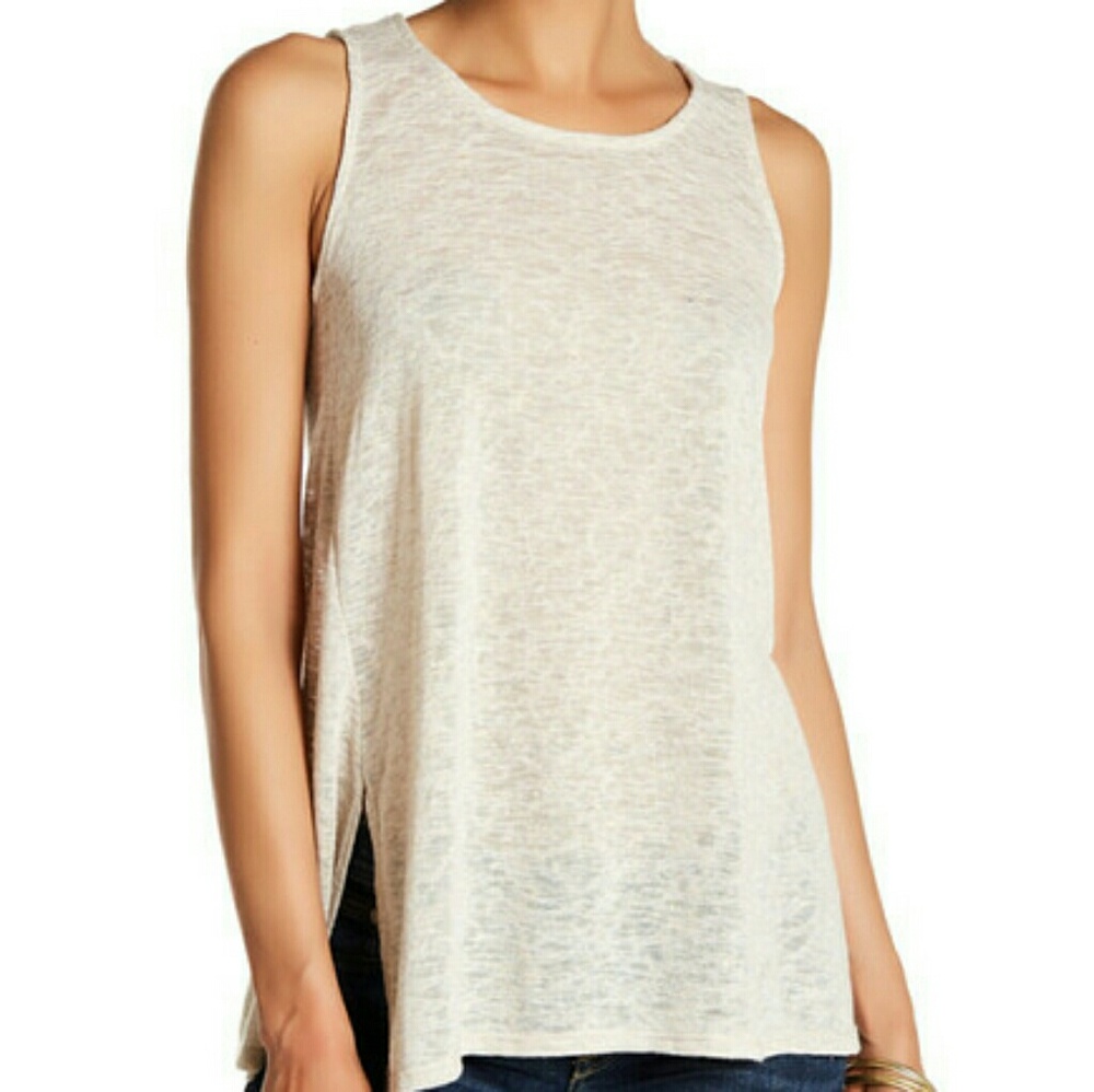 Gibson Sleeveless Slit Tank Size L