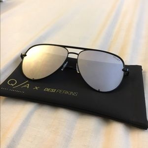 Quay X Desi Perkins High Key Aviator Sunglasses