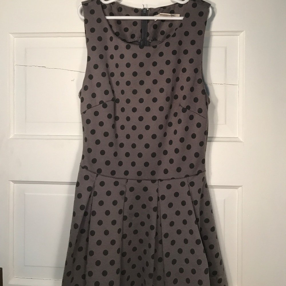 Grey and black dotted dress
