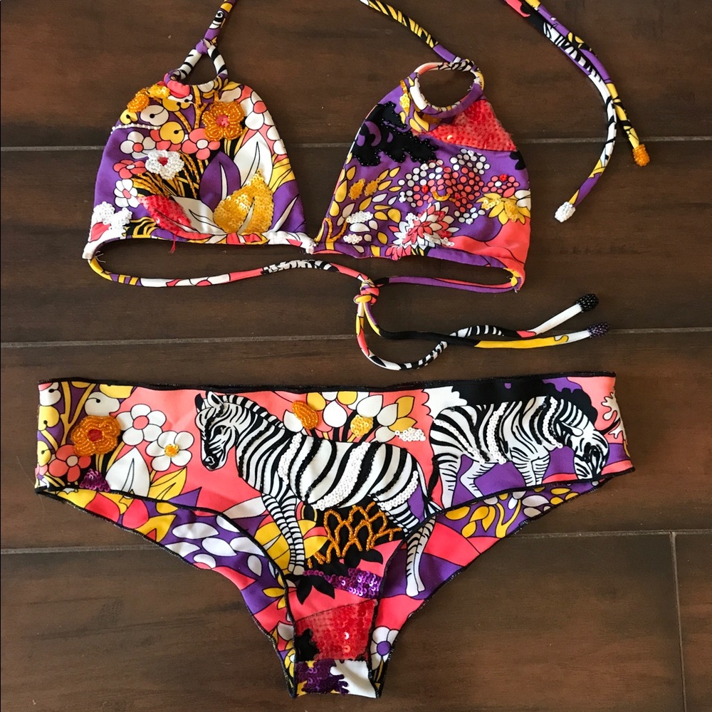 Indah Swimwear Fantasy Zebra Bikini Set- M