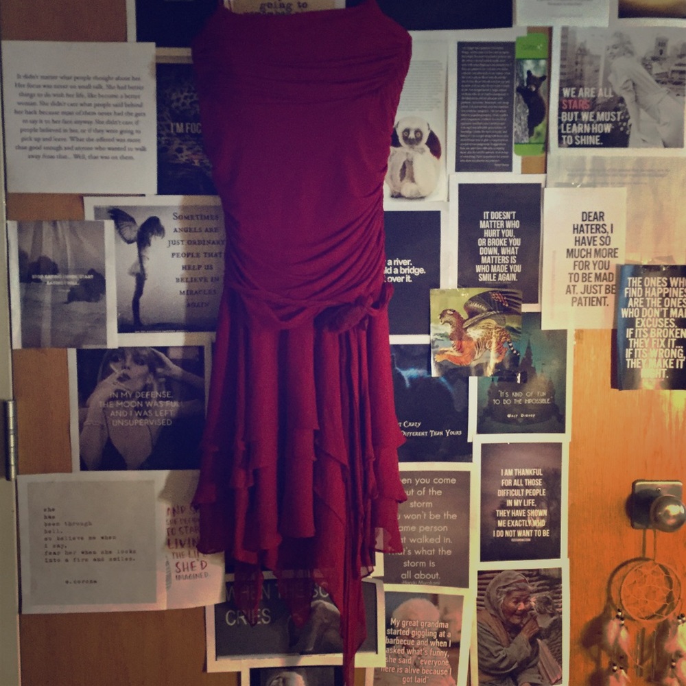 Poinsettia red cocktail dress