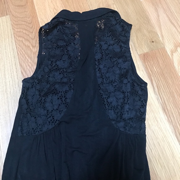 SOPRANO - High Low Black Top with Lace Cutouts - Picture 3 of 3