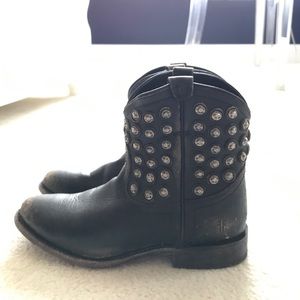 Distressed Studded Frye Booties