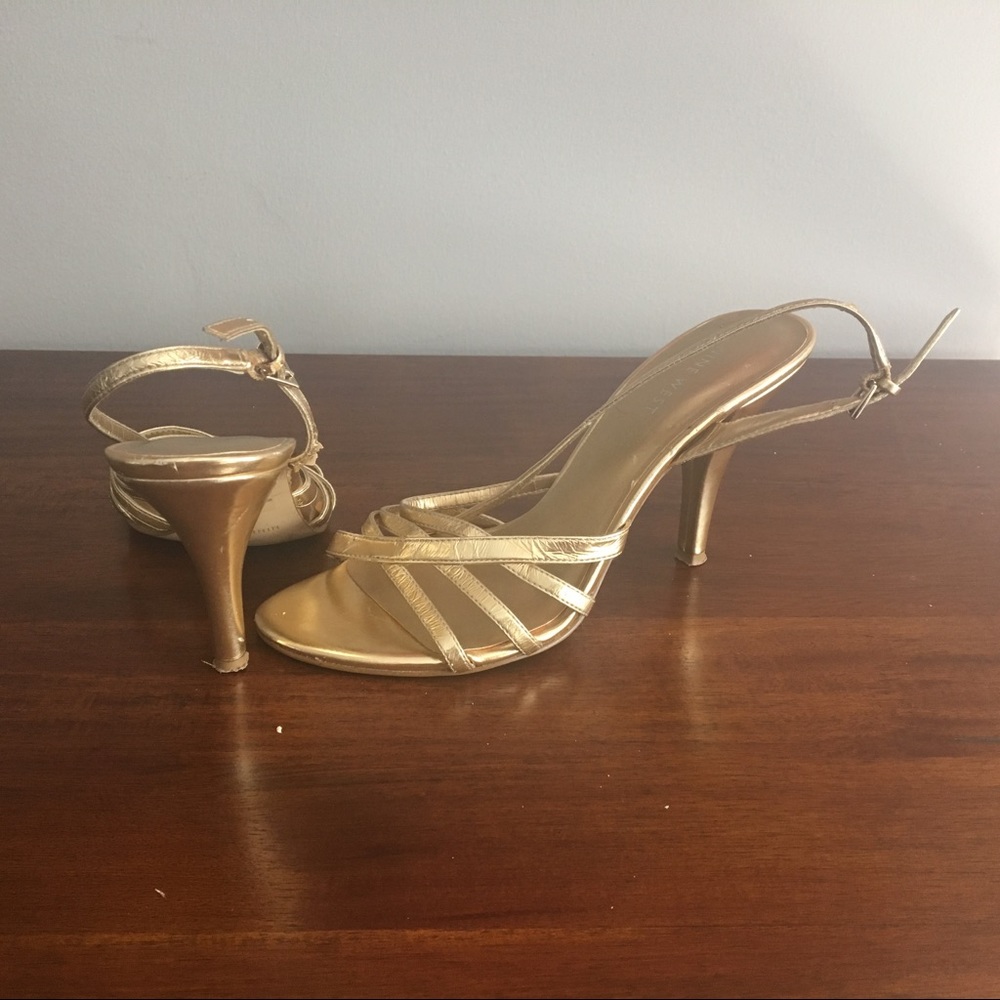 Gold, strappy sandal