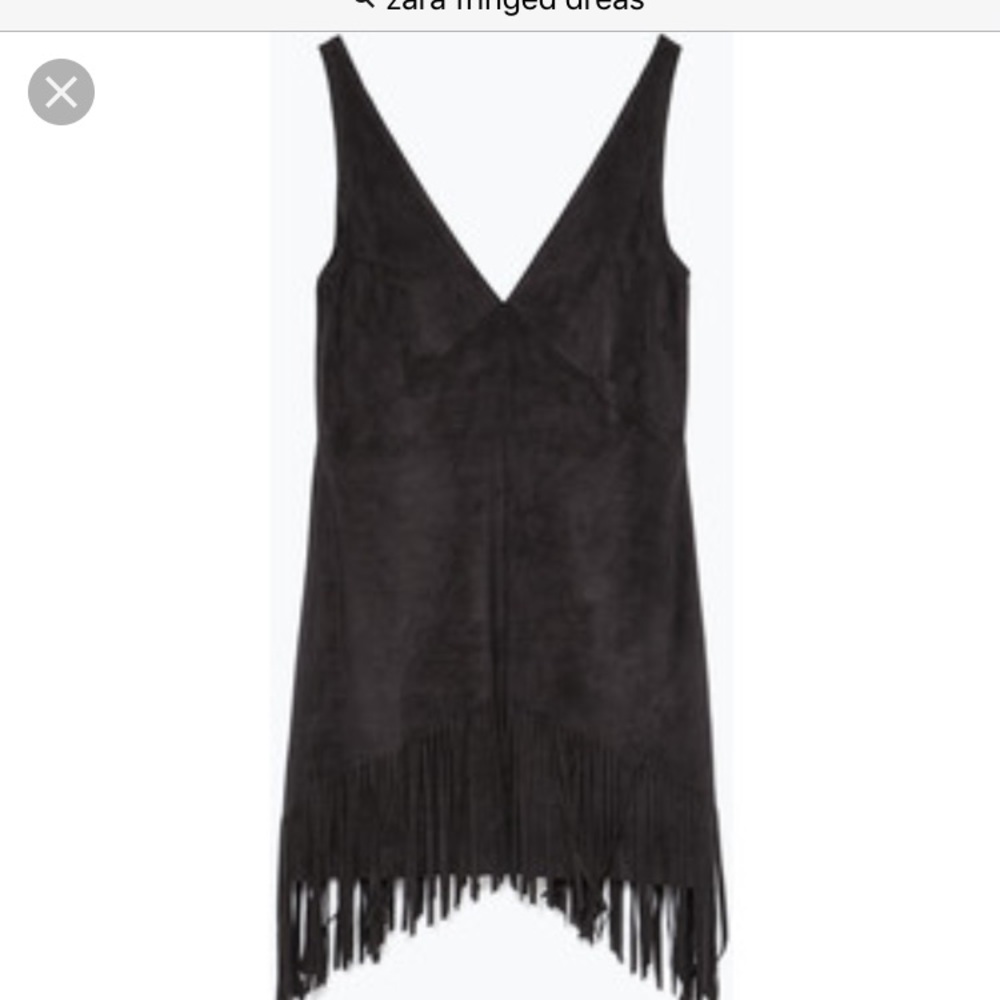 Black Zara fringe dress