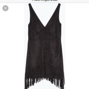 Black Zara fringe dress