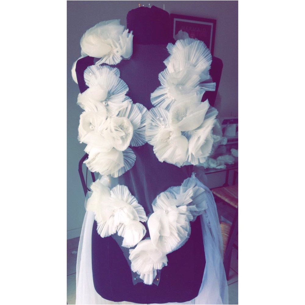 Couture floral body suit