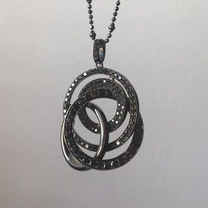 18K black gold and black diamond pendant