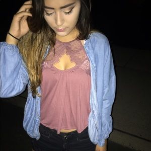 Urban outfitters lace detail tank