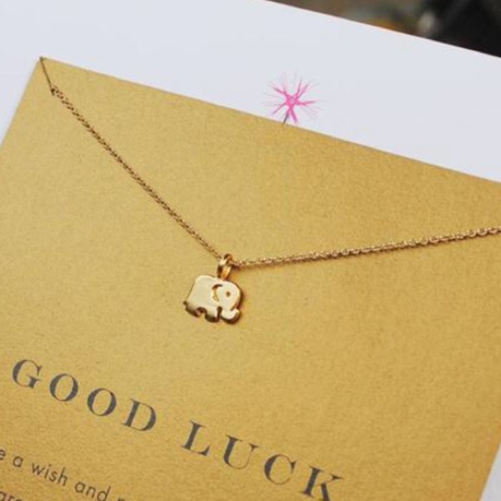 Tiny Gold Elephant Necklace