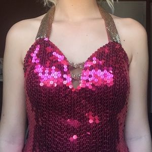 Vintage 90's halter sequin dress